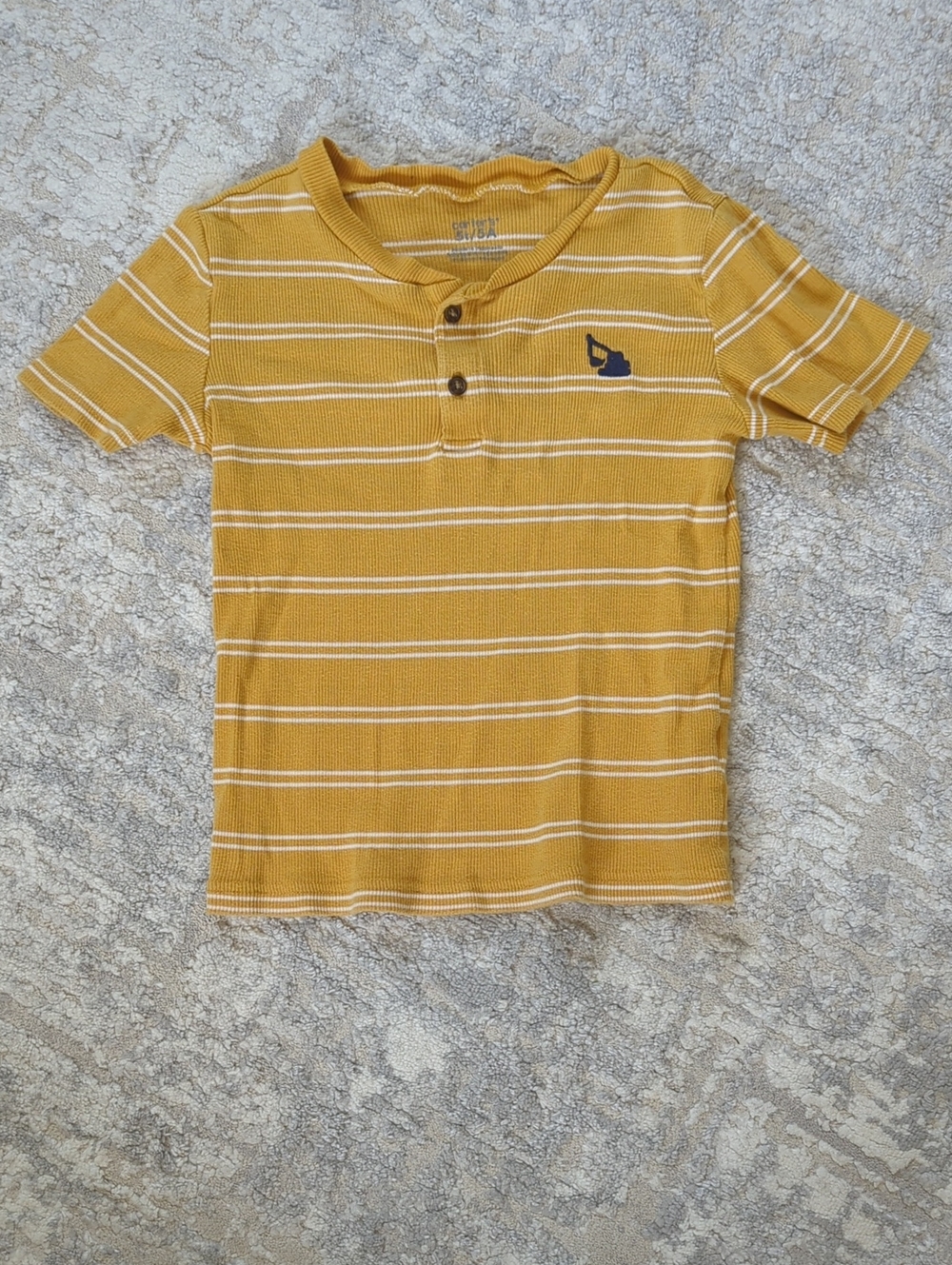 Carter's Yellow Striped Henley Tee Size 5T